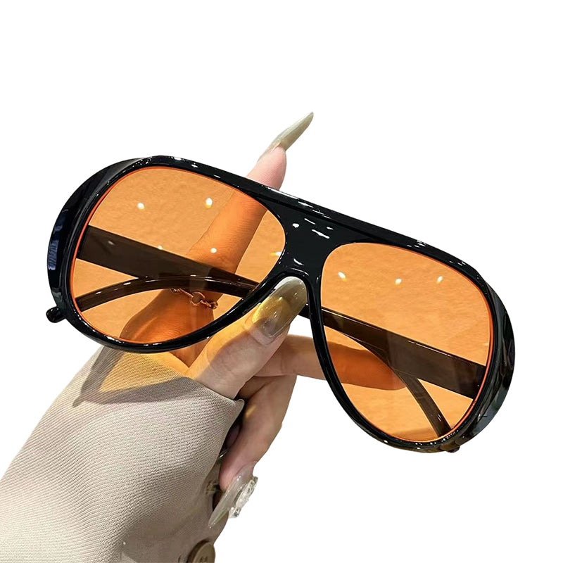 🔥Hot Sale🔥Oversized Retro Shield Sunglasses, High UV Protection Polarized Lens, Unisex Vintage Sun Glasses for Driving, Cycling, Beach