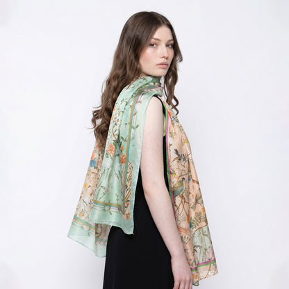 Sunlight Botanical Series – 100% Mulberry Silk Scarf