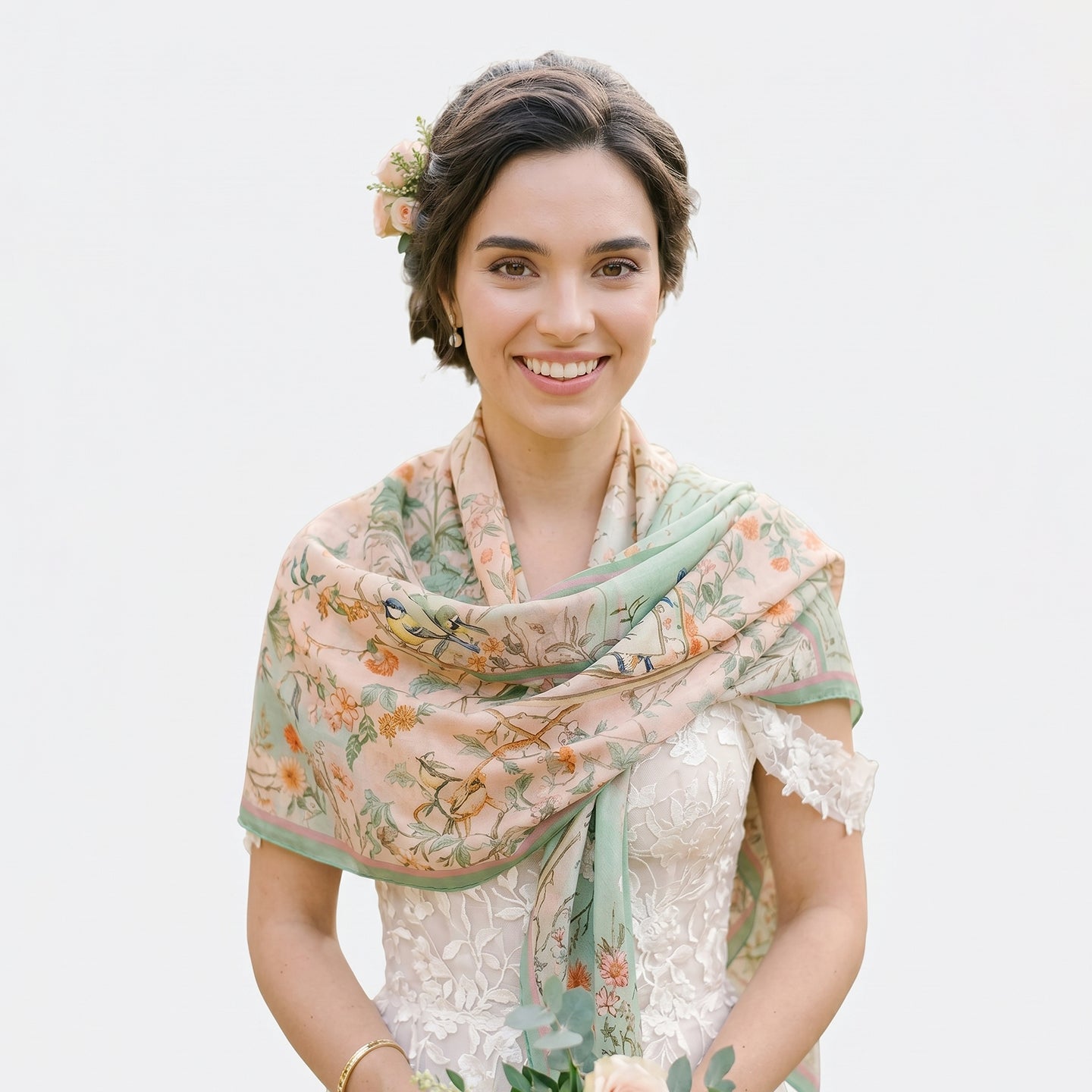 Sunlight Botanical Series – 100% Mulberry Silk Scarf