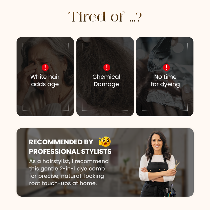 🔥Hot Sale🔥2-in-1 Hair Dye Comb – Flawless Gray Coverage. Zero Mess. Zero Stains.