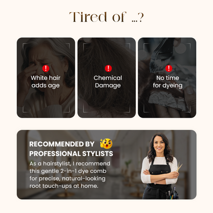 🔥Hot Sale🔥2-in-1 Hair Dye Comb – Flawless Gray Coverage. Zero Mess. Zero Stains.