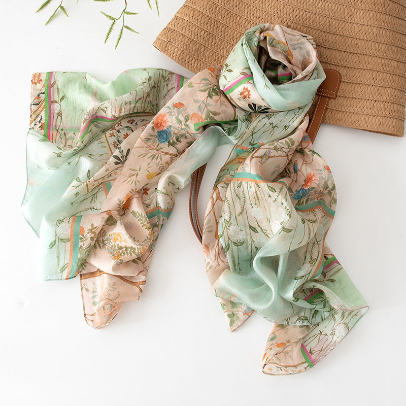 Sunlight Botanical Series – 100% Mulberry Silk Scarf