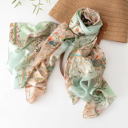 Sunlight Botanical Series – 100% Mulberry Silk Scarf