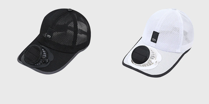 🧢 Breathable Baseball Cap + Solar Fan – Sun Protection & Cooling Combo, Outdoor Work Essential