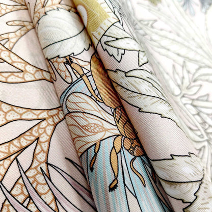 Two-Tone Double-Side Print Silk Square Scarf