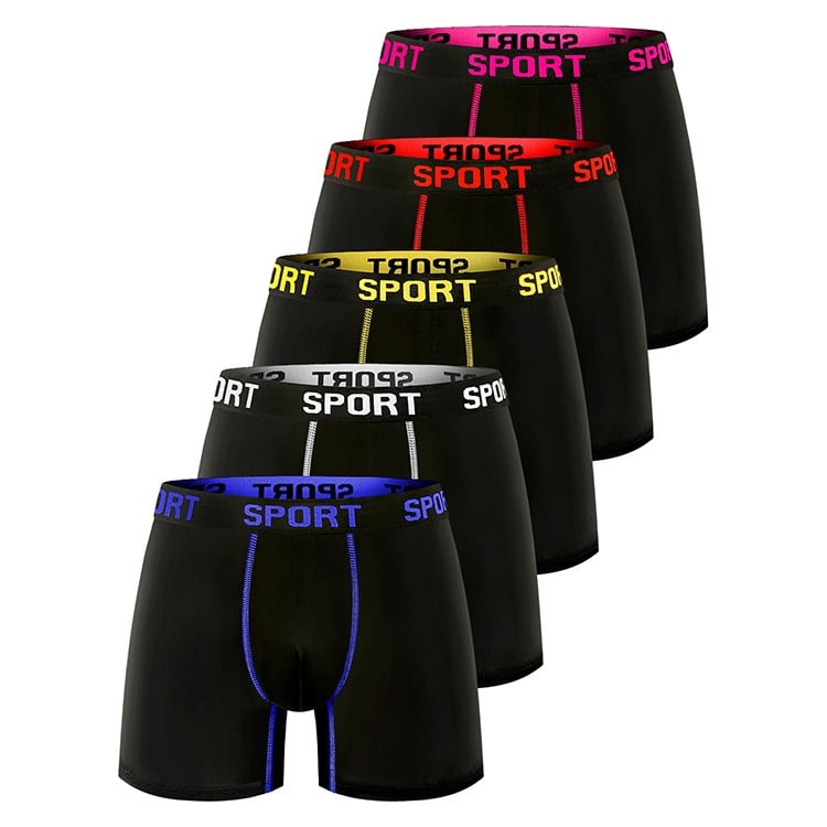 📦🩲 5 Pack Men's Letter Boxer Brief – Comfy, Breathable, Soft & Casual for Everyday Wear. Stock Up & Save! 💨🔄💙