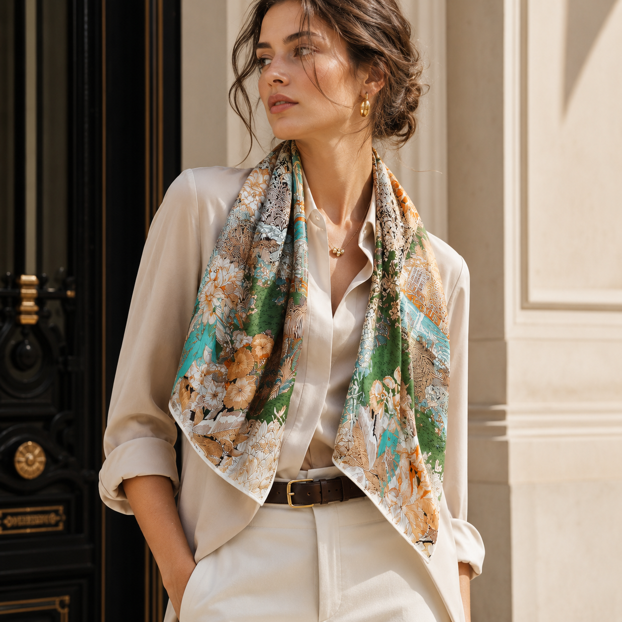 Women's Silk Feel Square Scarf