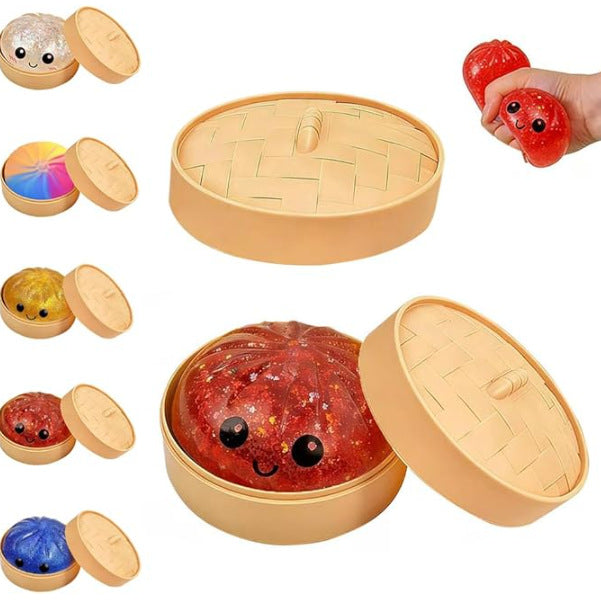 🎁Last Day 50% OFF🔥Glitter Dumpling Squishy Steamer Blind Box Surprise Squeeze Fun