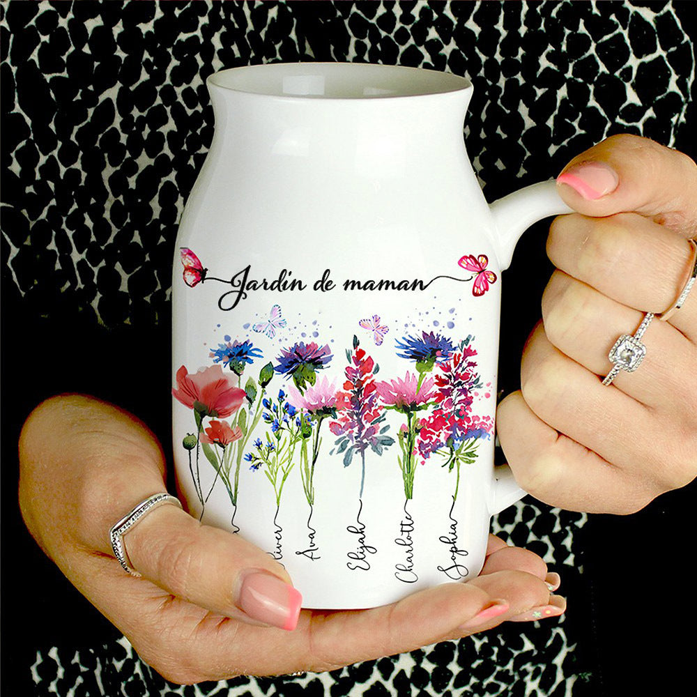 💐🌷 Mother’s Day Gift – Ceramic Vase with Smooth Glaze, Minimalist Farmhouse Style. Fill It with Her Favorite Blooms & Make Her Smile 😊💖