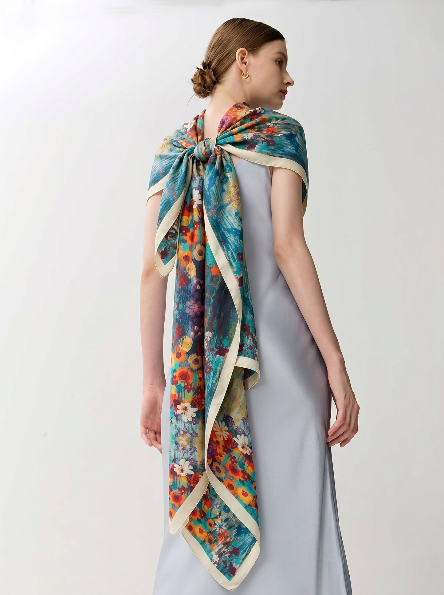 Sunlight Botanical Series – 100% Mulberry Silk Scarf