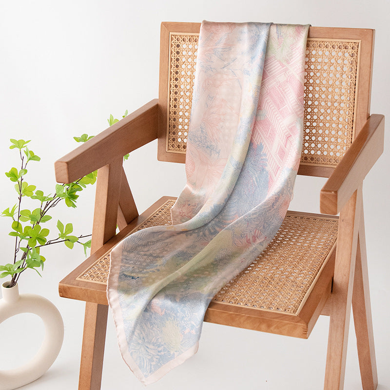 Tropical Escape Mulberry Silk Square Scarf