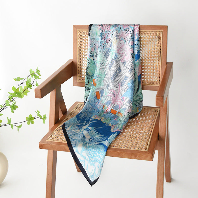 Tropical Escape Mulberry Silk Square Scarf
