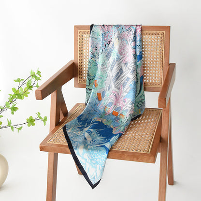 Tropical Escape Mulberry Silk Square Scarf