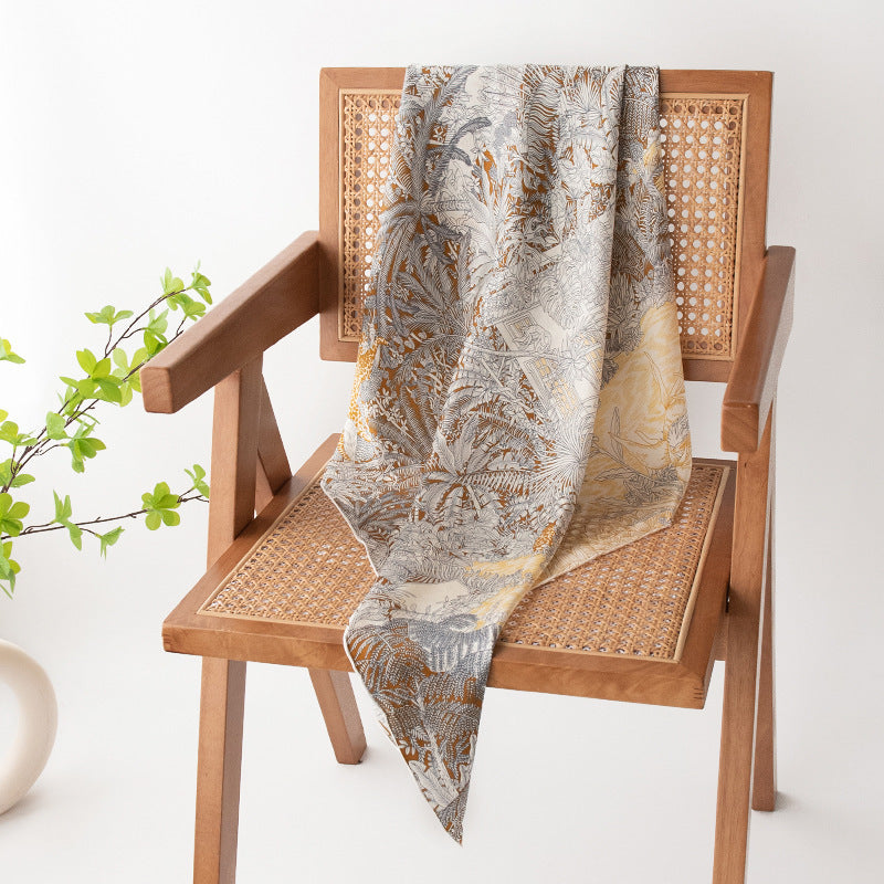 Tropical Escape Mulberry Silk Square Scarf