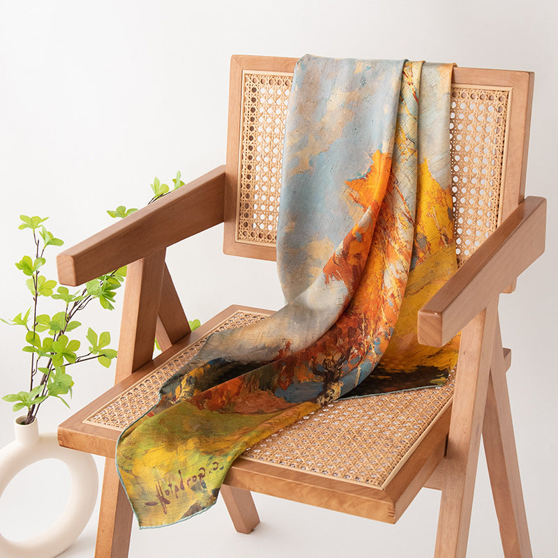 Tropical Escape Mulberry Silk Square Scarf