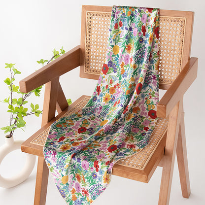 Botanical Garden Mulberry Silk Square Scarf