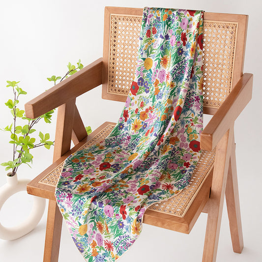 Botanical Garden Mulberry Silk Square Scarf