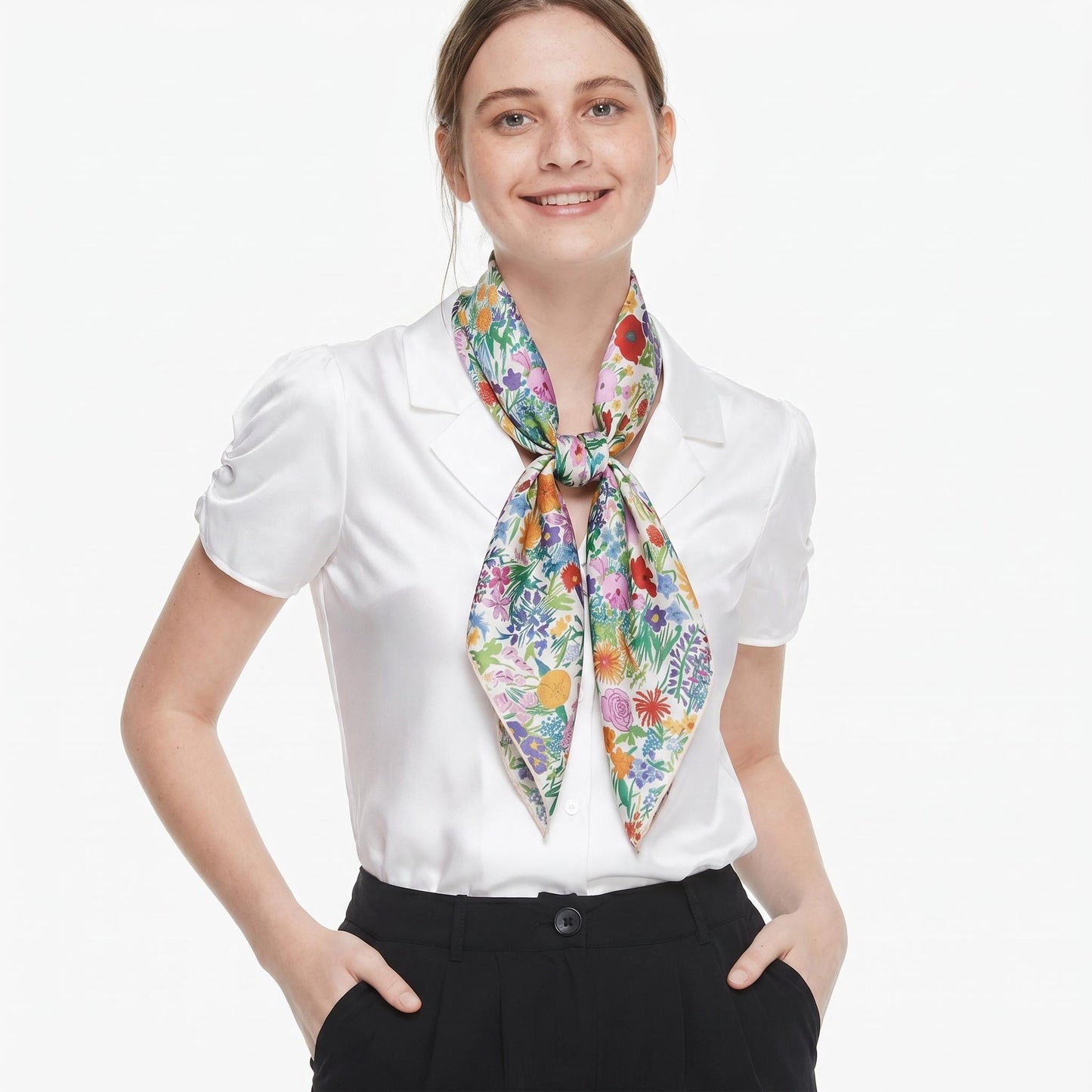 Botanical Garden Mulberry Silk Square Scarf