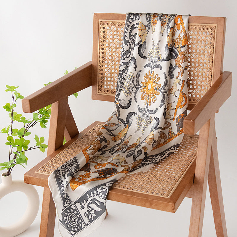 Botanical Garden Mulberry Silk Square Scarf
