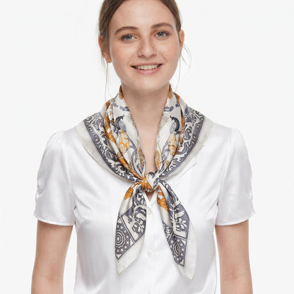 Botanical Garden Mulberry Silk Square Scarf