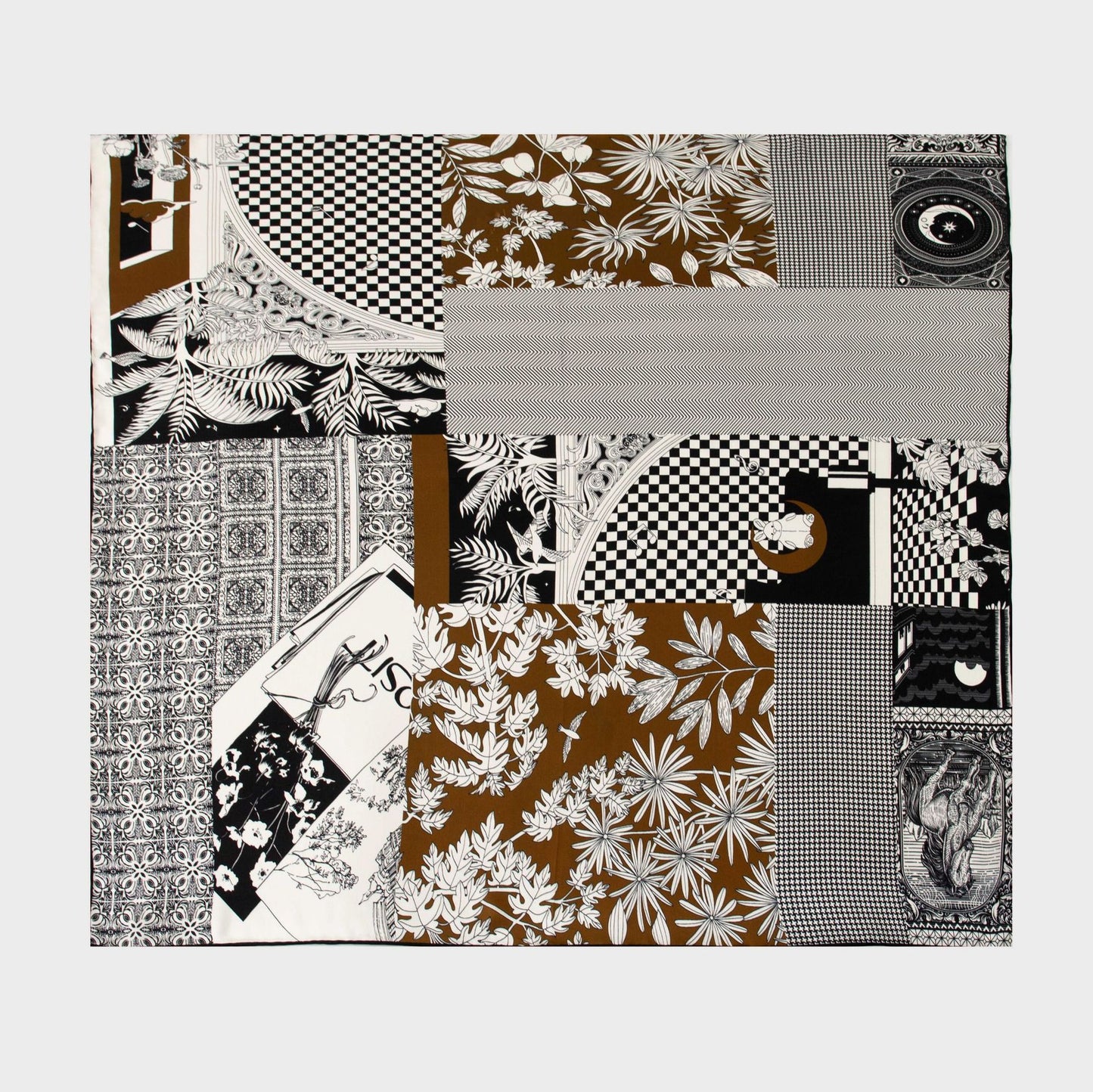 Vintage Botanical Mulberry Silk Square Scarf