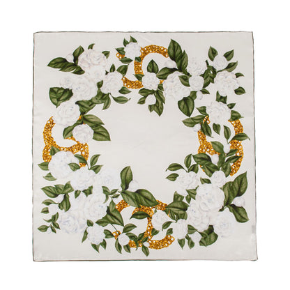 Vintage Botanical Mulberry Silk Square Scarf