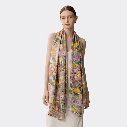 Sunlight Botanical Series – 100% Mulberry Silk Scarf