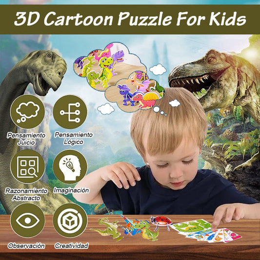 🧩Educational 3D Cartoon Puzzle - 57 Interlocking Pieces with Vibrant Characters for Creative Learning 🎨👧