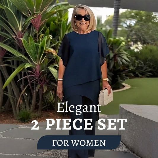 🔥Hot Sale🔥Chic-Lucky Irregular Hem Top & Wide Leg Pants Set – Soft, Wrinkle-Resistant & Machine Washable Two-Piece Outfit for All-Day Comfort & Effortless Style
