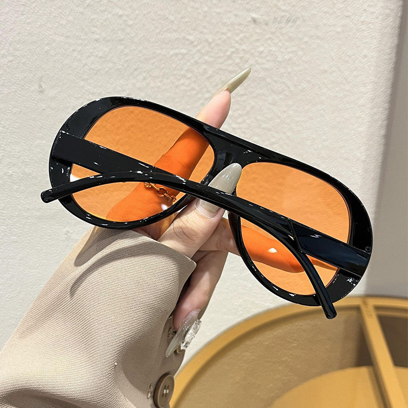 🔥Hot Sale🔥Oversized Retro Shield Sunglasses, High UV Protection Polarized Lens, Unisex Vintage Sun Glasses for Driving, Cycling, Beach
