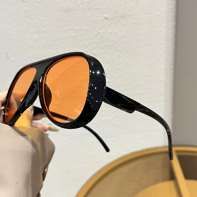 🔥Hot Sale🔥Oversized Retro Shield Sunglasses, High UV Protection Polarized Lens, Unisex Vintage Sun Glasses for Driving, Cycling, Beach