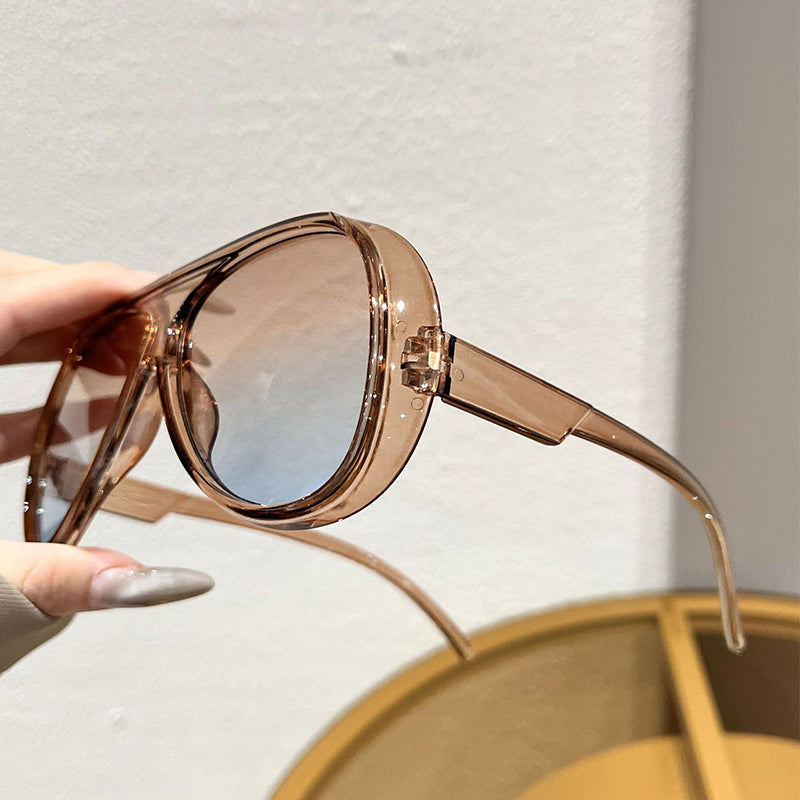 🔥Hot Sale🔥Oversized Retro Shield Sunglasses, High UV Protection Polarized Lens, Unisex Vintage Sun Glasses for Driving, Cycling, Beach