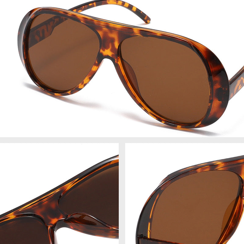 🔥Hot Sale🔥Oversized Retro Shield Sunglasses, High UV Protection Polarized Lens, Unisex Vintage Sun Glasses for Driving, Cycling, Beach
