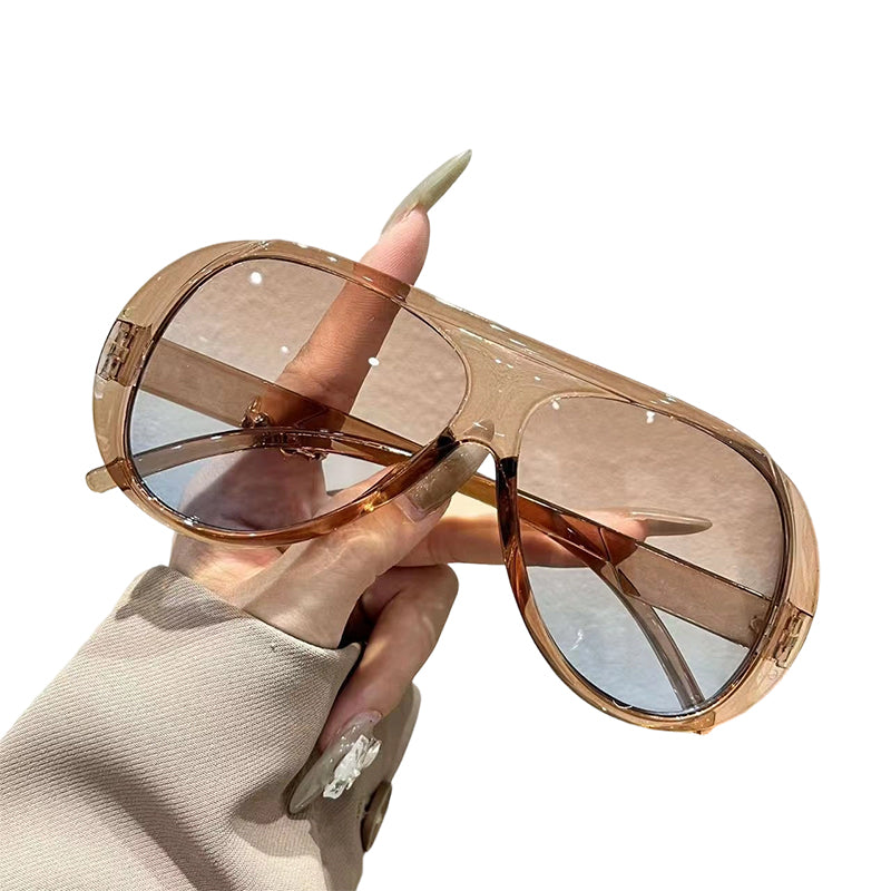🔥Hot Sale🔥Oversized Retro Shield Sunglasses, High UV Protection Polarized Lens, Unisex Vintage Sun Glasses for Driving, Cycling, Beach