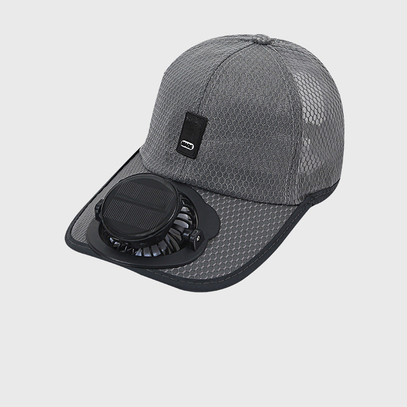 🧢 Breathable Baseball Cap + Solar Fan – Sun Protection & Cooling Combo, Outdoor Work Essential