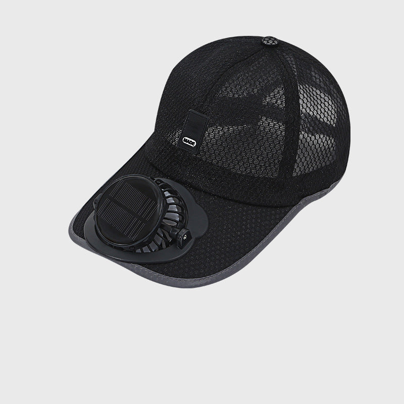 🧢 Breathable Baseball Cap + Solar Fan – Sun Protection & Cooling Combo, Outdoor Work Essential