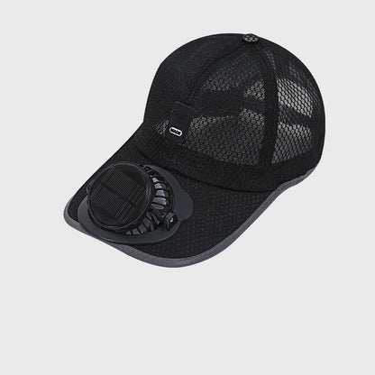 🧢 Breathable Baseball Cap + Solar Fan – Sun Protection & Cooling Combo, Outdoor Work Essential