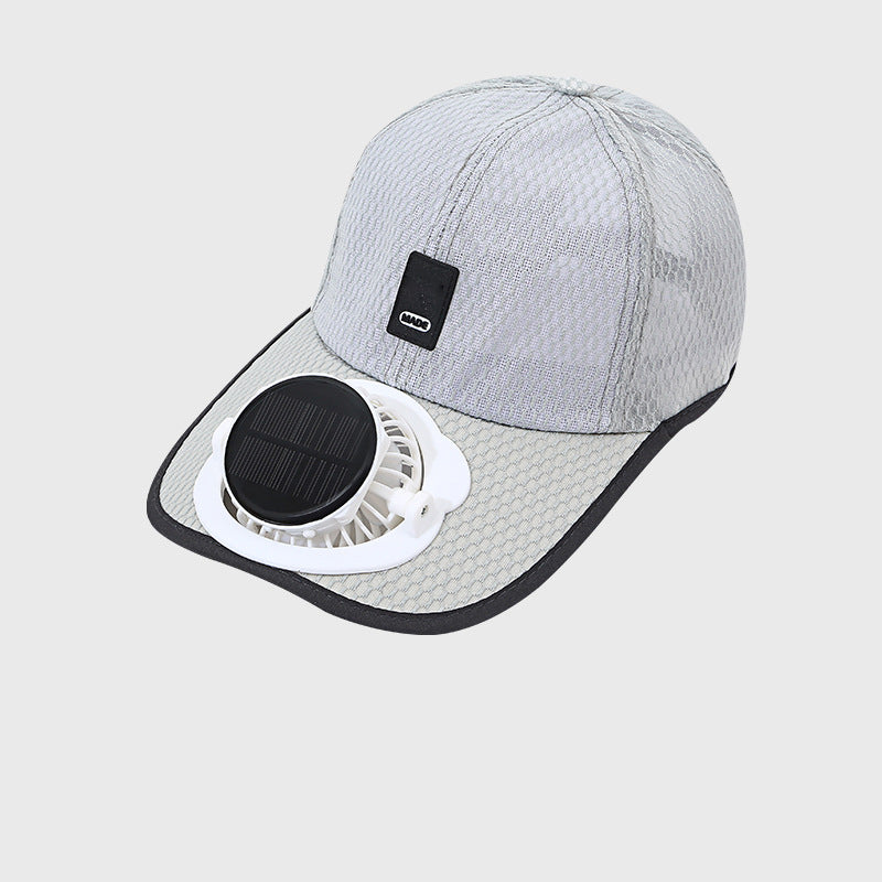 🧢 Breathable Baseball Cap + Solar Fan – Sun Protection & Cooling Combo, Outdoor Work Essential