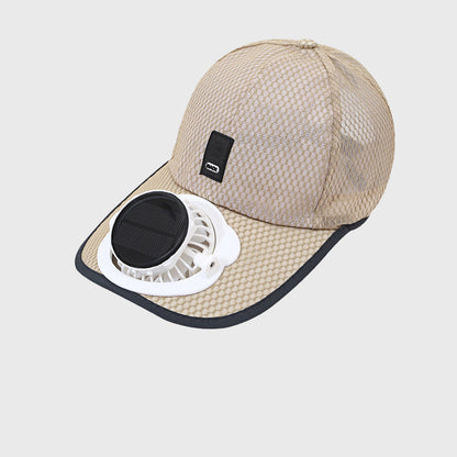 🧢 Breathable Baseball Cap + Solar Fan – Sun Protection & Cooling Combo, Outdoor Work Essential