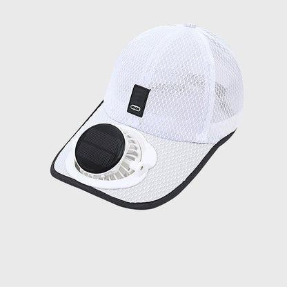 🧢 Breathable Baseball Cap + Solar Fan – Sun Protection & Cooling Combo, Outdoor Work Essential