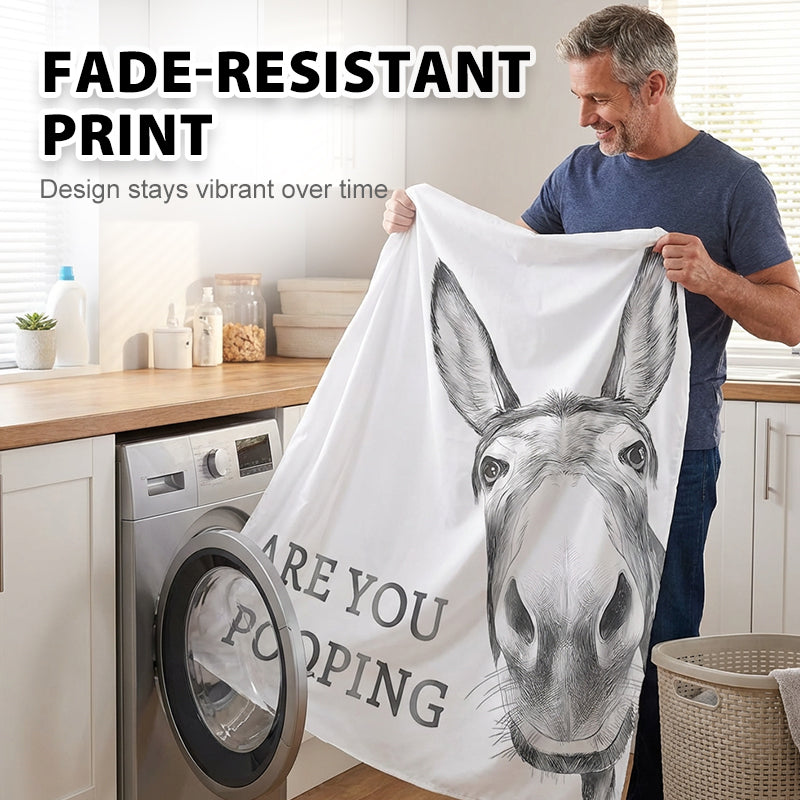 💥 Super Limited Time Offer Only ￡6.99!! 🐴 Funny Donkey Shower Curtain with Hooks – Waterproof & Hilarious Bathroom Decor 🚿✨