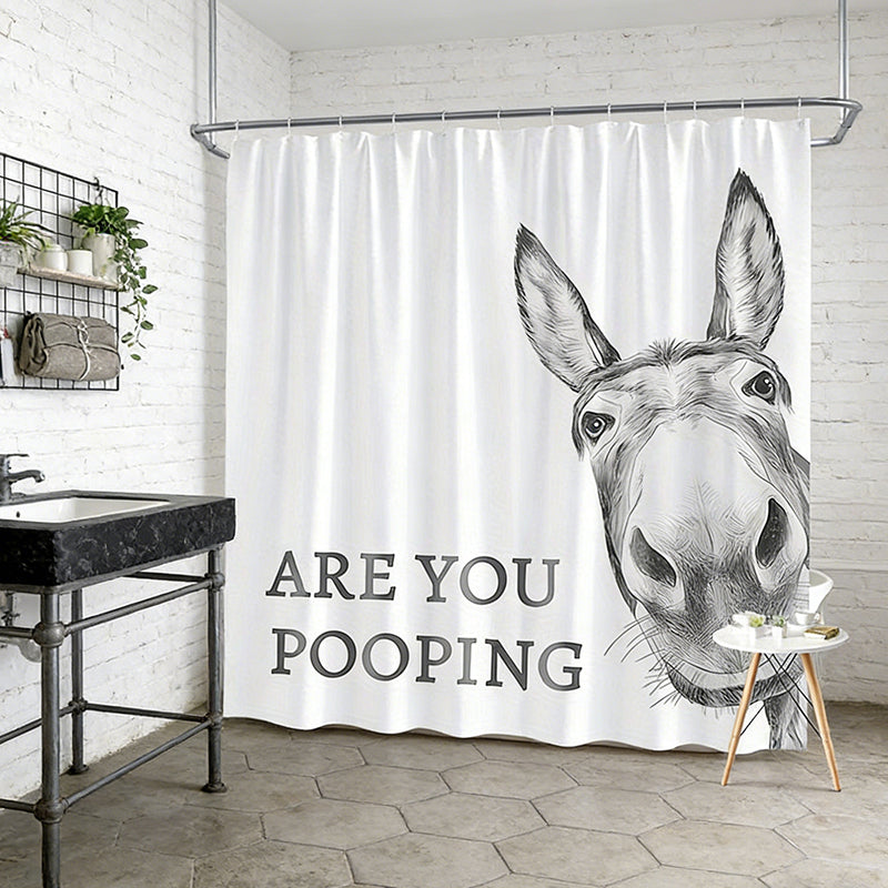 💥 Super Limited Time Offer Only ￡6.99!! 🐴 Funny Donkey Shower Curtain with Hooks – Waterproof & Hilarious Bathroom Decor 🚿✨