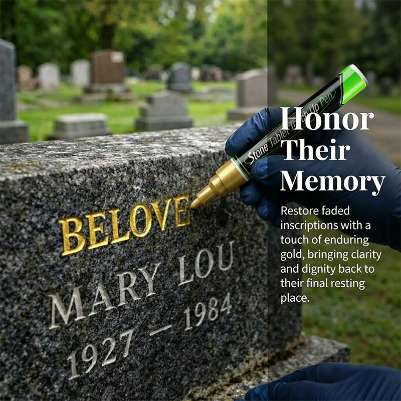 🪦 Tombstone Marker Pen – Restore Faded Grave Inscriptions, Weatherproof & Easy to Use ✍️🕯️