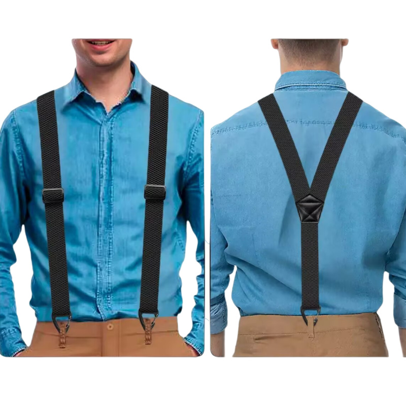 👔 Men's X-Back Suspenders – Durable Hook Clips, Adjustable Length, Classic Style for Daily Wear 💪✨