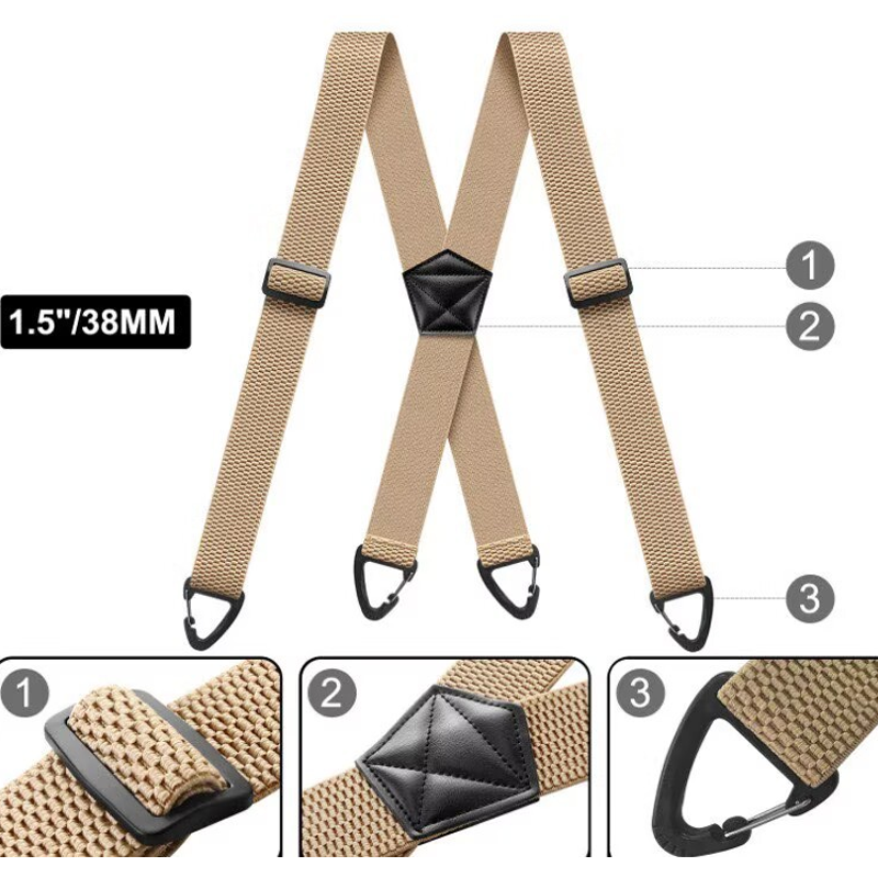 👔 Men's X-Back Suspenders – Durable Hook Clips, Adjustable Length, Classic Style for Daily Wear 💪✨
