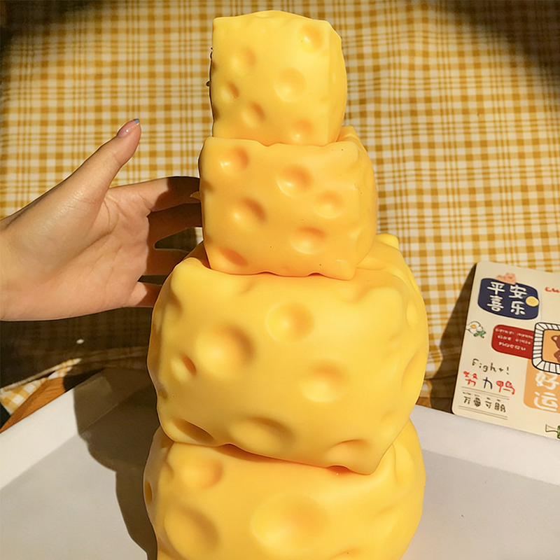 🧀 Giant Cheese Stress Toy – Squeeze It, Watch It Rise, Satisfying Sensory Fidget, Great Gift for Cheese Lovers 😆🎁