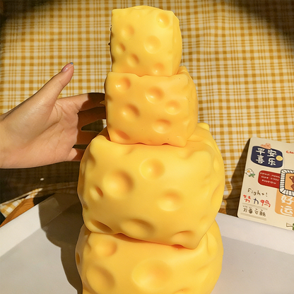 🧀 Giant Cheese Stress Toy – Squeeze It, Watch It Rise, Satisfying Sensory Fidget, Great Gift for Cheese Lovers 😆🎁