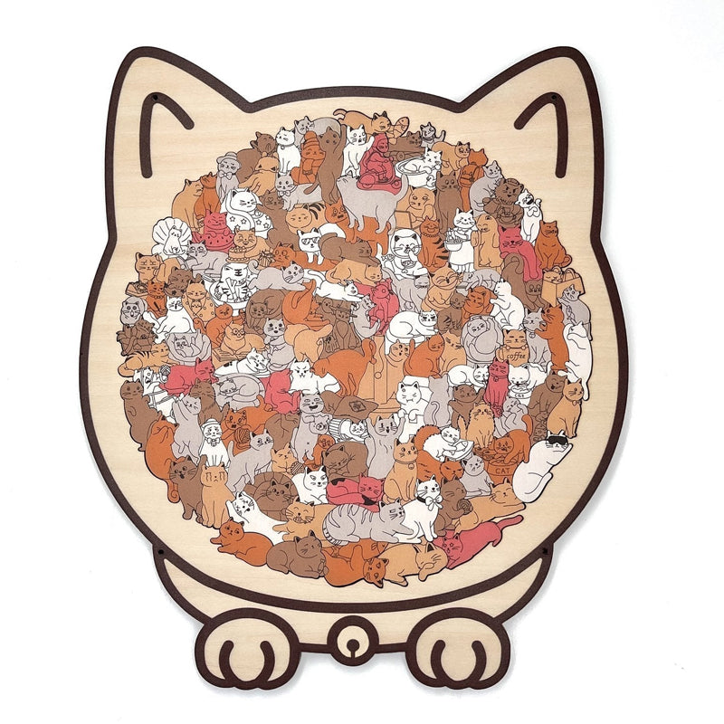 🧩 Wooden Jigsaw Puzzle – Cat Shape Design, Eco-Friendly Material, Great Gift for Puzzle & Pet Fans, Relaxing & Cute 🐾✨