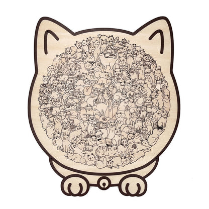 🧩 Wooden Jigsaw Puzzle – Cat Shape Design, Eco-Friendly Material, Great Gift for Puzzle & Pet Fans, Relaxing & Cute 🐾✨
