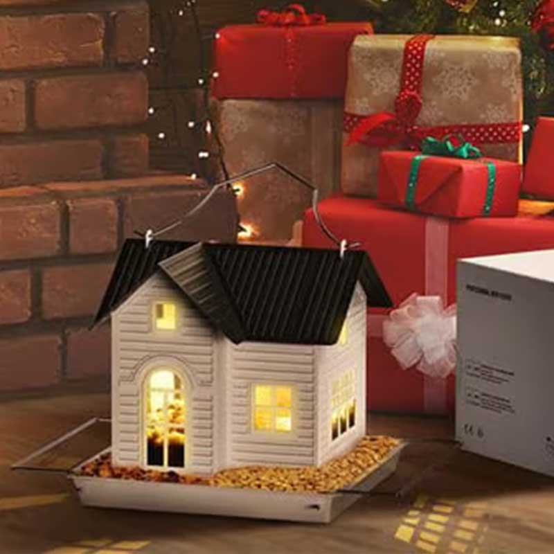 🐦Light Up Your Garden – Church-Style Solar Bird Feeder with Soft LED, 5lb Seed Capacity, Perfect for Bird Lovers & Gardeners 🎁🐦